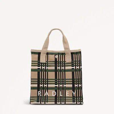 Radley London Check Small Open Top Grab Bag In Multi