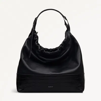 Radley London The Portobello Large Leather Drawstring Shoulder Bag In Black