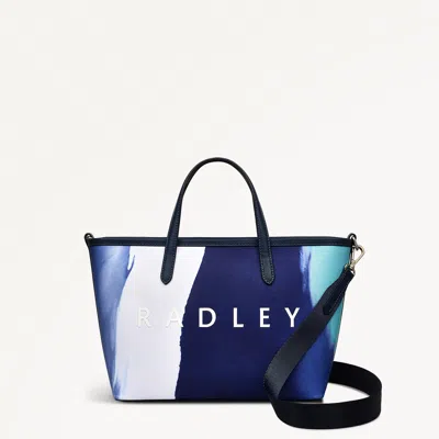 Radley London Southwell Gardens Stripe Open Top Grab Bag In Blue
