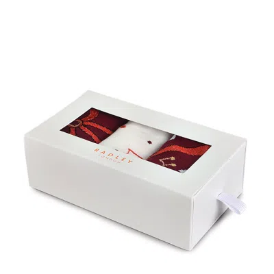 Radley London Cranberry Red Socks Set In Multi
