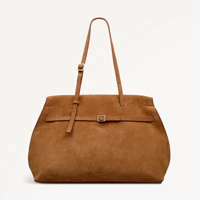 Radley London The Christina Large Suede Zip Top Shoulder Bag In Brown