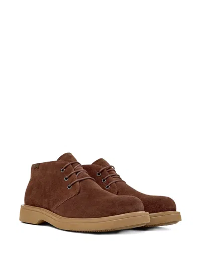 Camper Normal Lace-up Suede Boots In Brown
