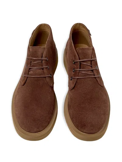Camper Normal Lace-up Suede Boots In Brown