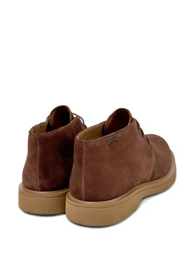 Camper Normal Lace-up Suede Boots In Brown