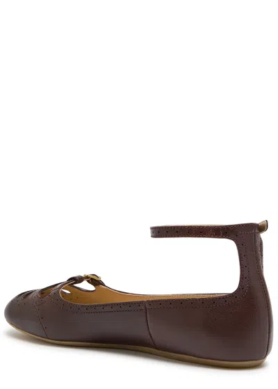 Chloé Flat Shoe With Burnished Look Made In Italy In Purple