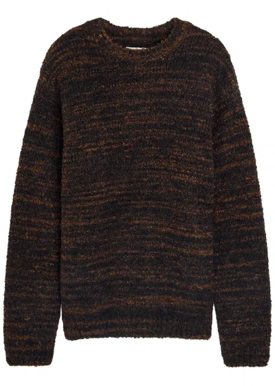 Nudie Jeans Mens Gurra Boucle Knit Jumper In Brown