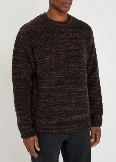 Nudie Jeans Mens Gurra Boucle Knit Jumper In Brown