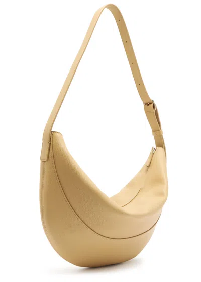 The Row Jouve Grained Leather Shoulder Bag In White