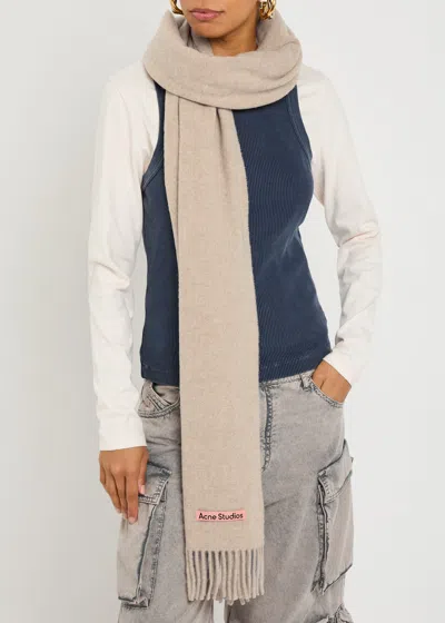Acne Studios Canada Wool Scarf In White