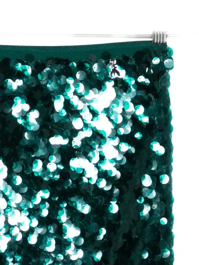 Patrizia Pepe Sequinned Midi Skirt In Green