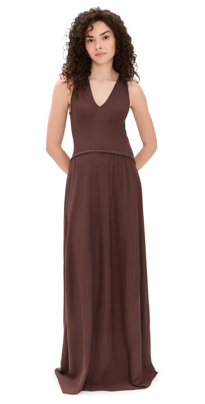 Solid & Striped The Maggie Crossback Maxi Dress In Brown