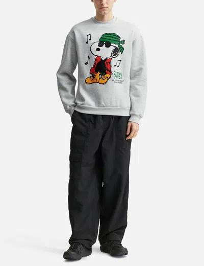 Butter Goods X Peanuts Music Crewneck In Gray