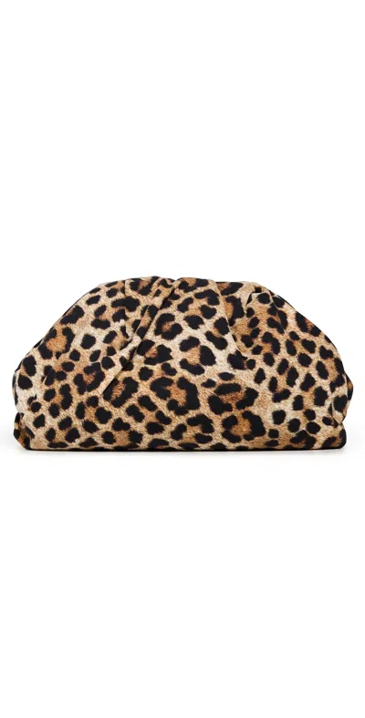 Loeffler Randall Bailey Leopard-print Satin Clutch In Brown