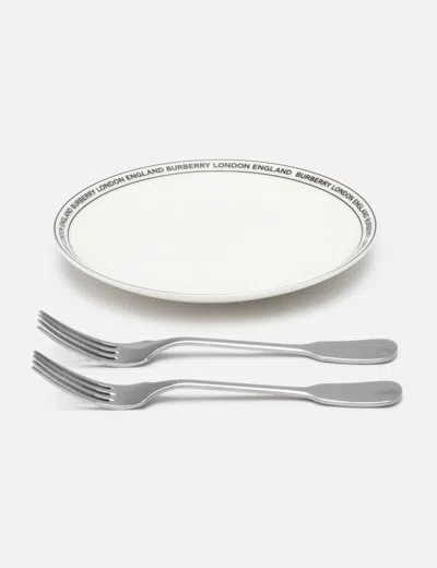 Burberry 2021 Plates &amp; Forks Set In White