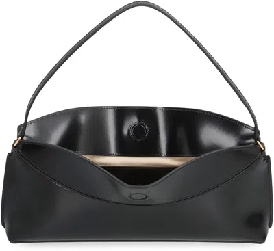 Jacquemus Le Calisso Black Shoulder Bag With Engraved Snap Button In Leather In Black