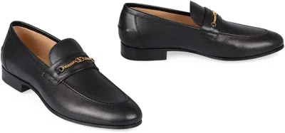 Valentino Garavani Vlogo Signautre Leather Loafers In Black