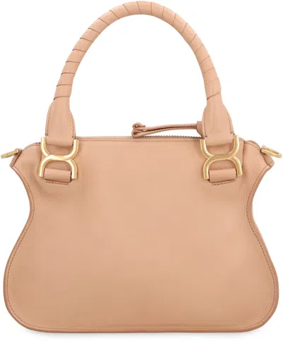 Chloé Marcie Small Leather Handbag In Nude