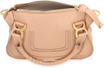 Chloé Marcie Small Leather Handbag In Nude