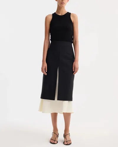 Rohe Contrast Upside Down Skirt In Black