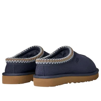 Ugg Slip-on Slippers With Rubber Sole And Zigzag Stitching In Blue