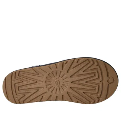 Ugg Slip-on Slippers With Rubber Sole And Zigzag Stitching In Blue