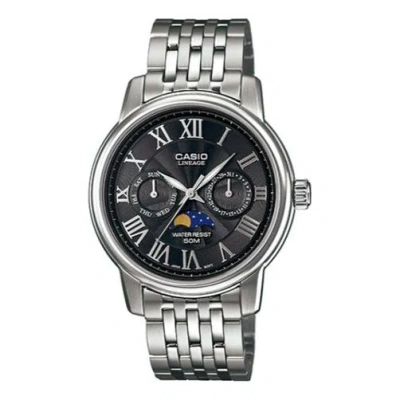 Casio Lineage Analog Watch 'silver Metallic Black' In Gray
