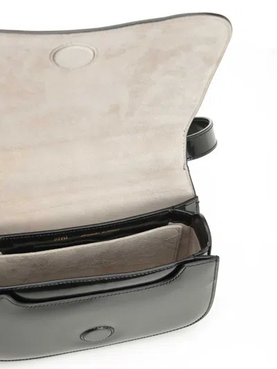 Ami Alexandre Mattiussi Black Handbag With Adc Patch On The Front And Adjustable And Removable Shoulder Strap In Leather Wom In Black