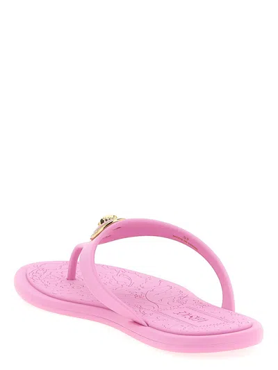 Versace Alia Medusa-accent Slides In Nude