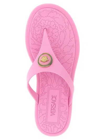 Versace Alia Medusa-accent Slides In Nude