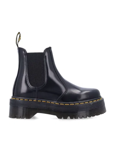 Dr. Martens 50mm 2976 Quad Leather Platform Chelsea Boots In Black