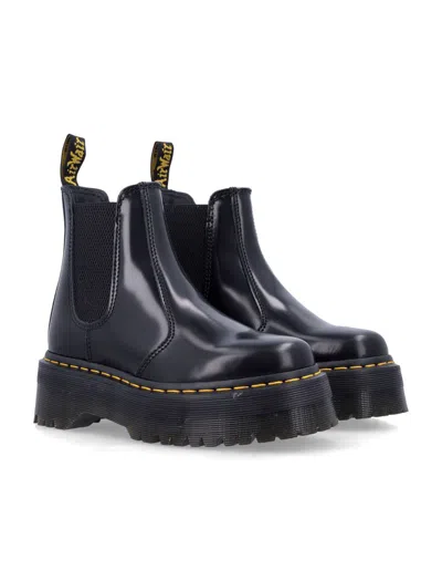 Dr. Martens 50mm 2976 Quad Leather Platform Chelsea Boots In Black