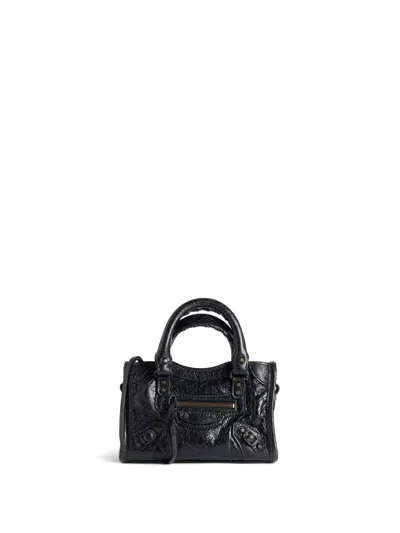 Balenciaga Nano Leather Le City Top-handle Bag In Black