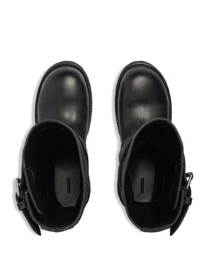 Balenciaga Venom Boots In Worn-out Effect Leather Shoes In Black