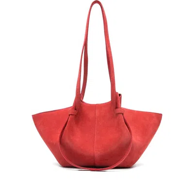 Yuzefi Mochi Suede Shoulder Bag In Red