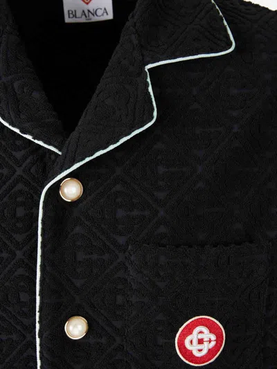 Casablanca Mens Towelling Monogram Shirt In Black