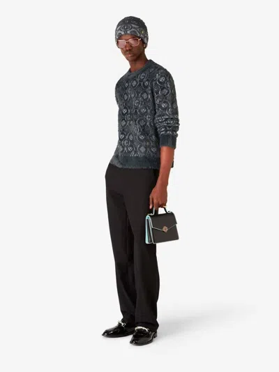 Casablanca Fluffy Monogram Sweater In Gray