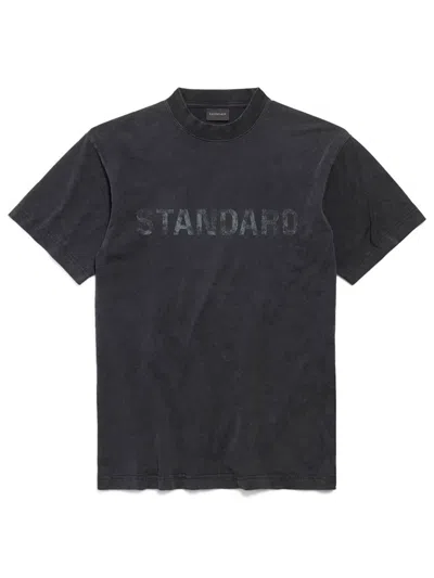 Balenciaga Standard Regular Fit T-shirt In Faded Jersey Clothing In Black