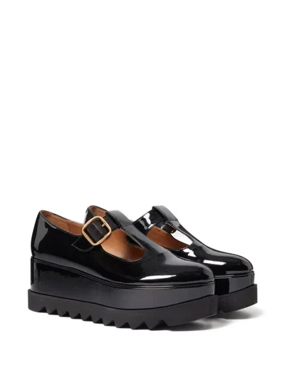 Stella Mccartney Platform Ballet Shoes Chunky Heel In Black