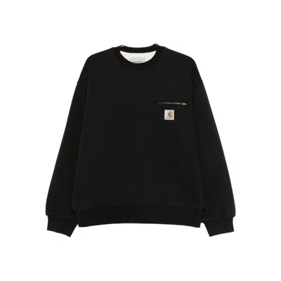 Carhartt Zip-pocket Sweatshirt In Black