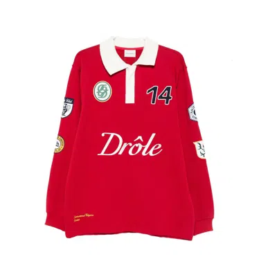 Drôle De Monsieur Cotton Polo Shirt In Red