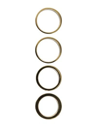 Mm6 Maison Margiela Stacked Numeric Metal Ring In Gold