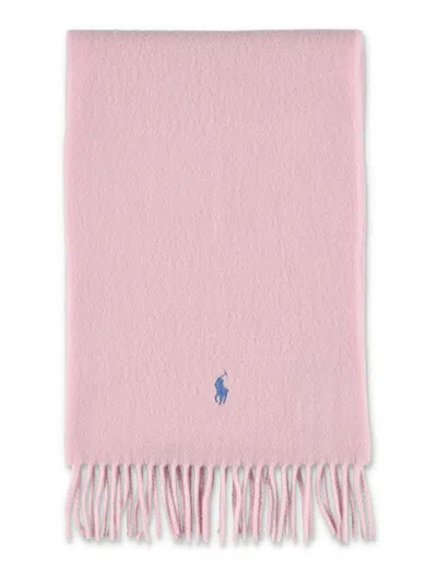 Polo Ralph Lauren Fringe Detail Scarf For Pony Style In Pink