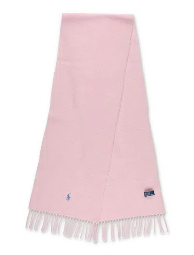 Polo Ralph Lauren Fringe Detail Scarf For Pony Style In Pink