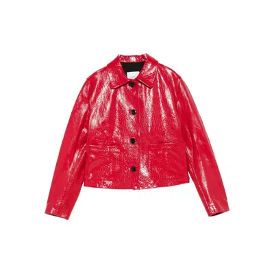 Cassell Embossed-effect Leather Jacket In White