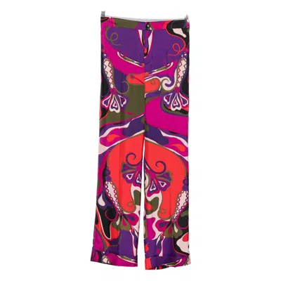 Pucci Printed Trousers With Elastic Waistband And Pockets In Purple