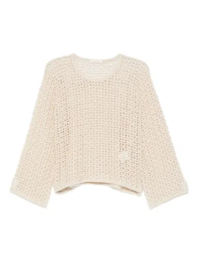By Malene Birger Amil Embellished Sweater In Neutral