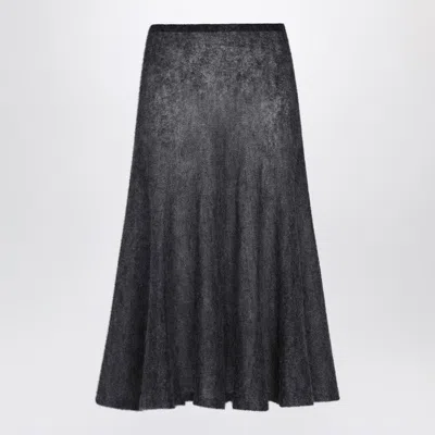 Alaïa Gonna Gray Midi In Mohair In Gray