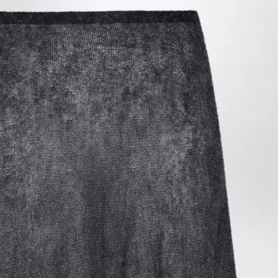 Alaïa Gonna Gray Midi In Mohair In Gray