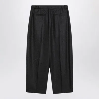 Alaïa Gray Flannel Tailored Trousers In Black