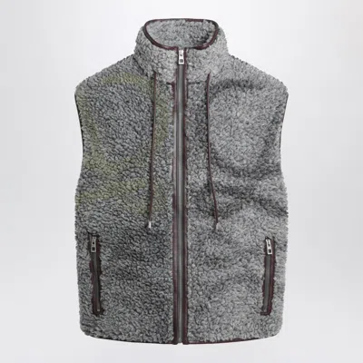 Loewe Jacquard Fleece Vest With Anagram Pattern In Gray